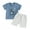Blue, variant on Bagilaanoe 2pcs Toddler Baby Boy Easter Outfits Shorts Set Short Sleeve Letter Print T Shirt Tops + Shorts 6M 12M 18M 24M 3T Kids Casual Summer Clothes