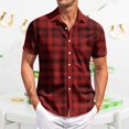 thumbnail image 2 of Yiaimeir Men's Casual Short-sleeved Shirt Slim Fit Stylish Men's Hawaiian Print，Size M-3XL, 2 of 5