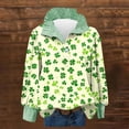 thumbnail image 1 of TaTaai Ladies St Patricks Holiday Shirt Long Sleeve Button Down Collar Striped Color Block Print Casual Blouse Loose Fit Gift, 1 of 7