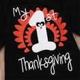 thumbnail image 5 of Inevnen My 1st Thanksgiving Outfits Newborn Baby Girl Boy Romper Bodysuit Turkey Pants Hat 4Pcs Set, 5 of 8