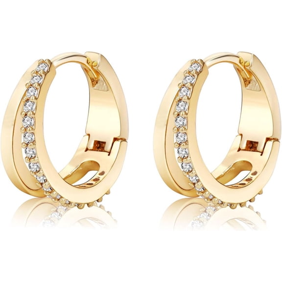 Gold Hoop Earrings for Women 14K Gold Silver Plated Chunky Huggie Hoops Hypoallergenic Lightweight Small Paperclip Link Chain Drop Dangle Earrings Trendy Jewelry Gifts