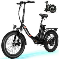 Elifine 500W Foldable Electric Bike, 20" x 3.0" Fat Tire Electric Bicycle Max. 19.8mph Commuter Ebike, 48V 10.4Ah Removable Battery UL 2849 with 5 Riding Modes Electric Bike for Men Women Senior