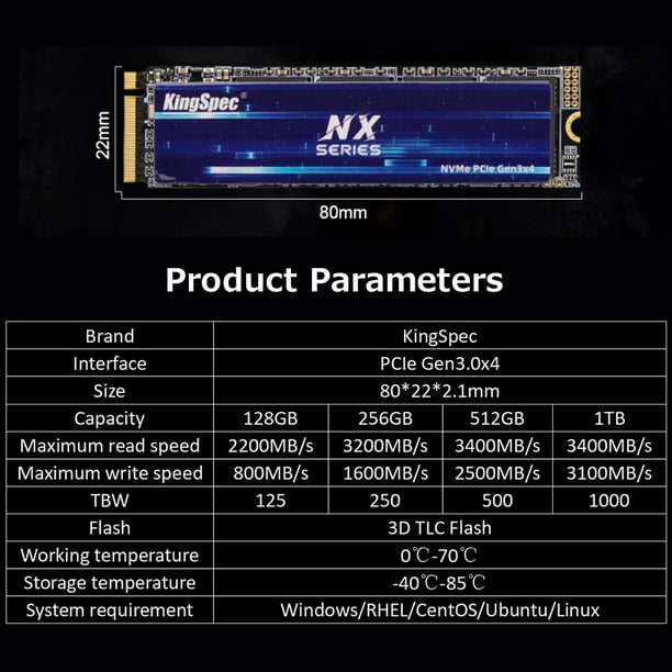 KingSpec m.2 SSD NVMe 2230 256gb 512gb, M2 PCIe 1TB ssd