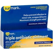 Sunmark Triple Antibiotic Ointment Plus Pain Reliever, 1 Oz.