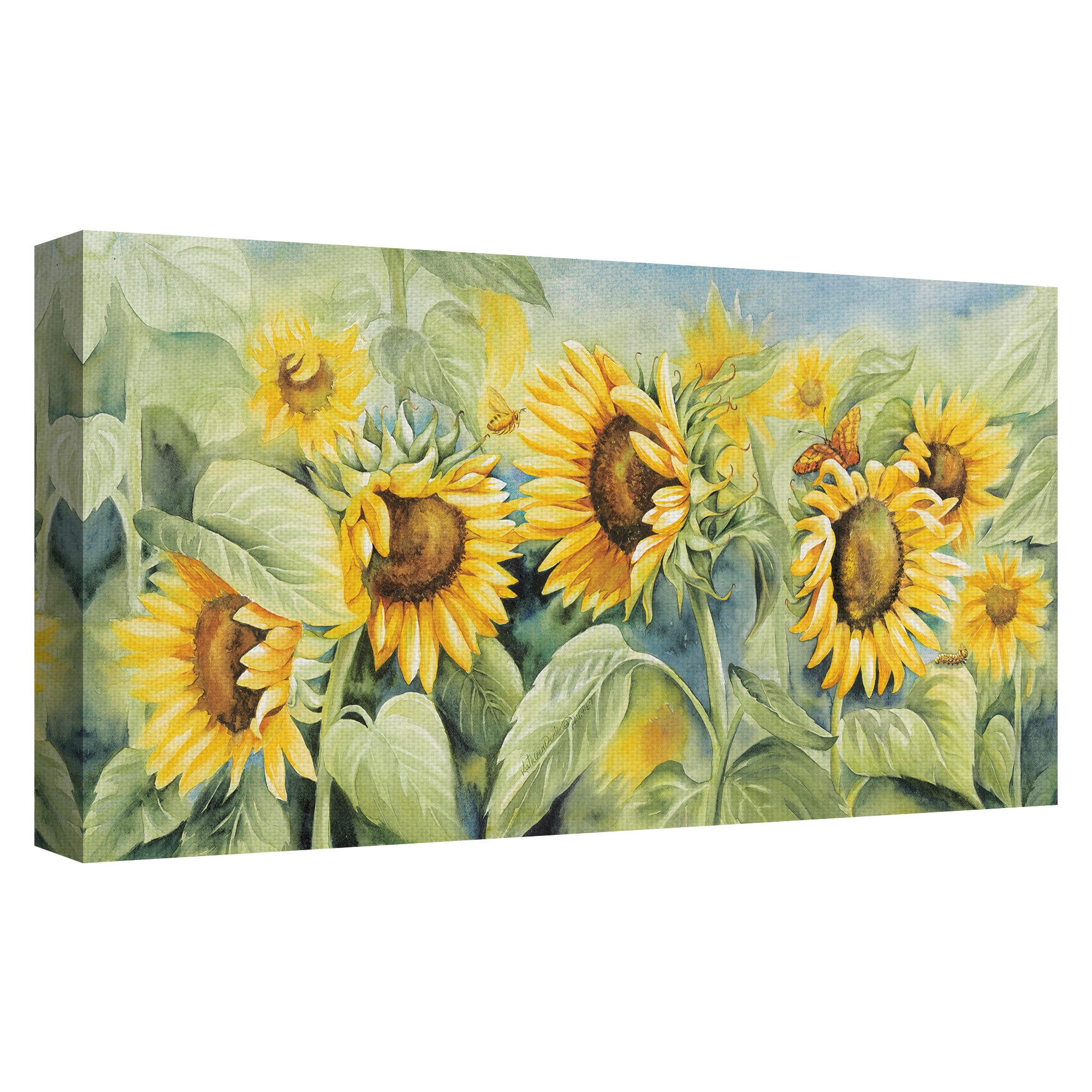 Masterpiece Art Gallery Sunflower Sunshine by Kathleen Denis Canvas Art Print 24" x 48"