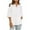 White, variant on Summer Akafmk 3/4 Sleeve Shirts for Women,Summer Womens Cotton Linen Tunic Tops,Casual Solid Color V-neck Hem with Side Slit Short Sleeved Blouse