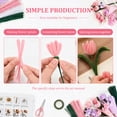 thumbnail image 6 of DIY Flower Craft Kit 800Pcs 13 Color Chenille Stem with 50 Stem Glue Stick Floral Tape Stamen Bead Ribbon Wrapping Paper and Tutorial Handmade Bouquet Making Supplies for Beginner, 6 of 11