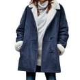 thumbnail image 2 of Fanxing Womens Plus Size Winter Jacket Fleece Lined Hoodie Coats Warm Casual Soft Cozy Horn Button Down Coats 3XL, 2 of 5