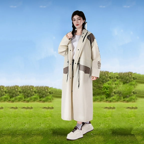 Female Long Full Body Rainproof Adult Person Raincoat That Separates The Person And The Vehicle Sheer Windbreaker Jacket Womens Coats Size 2x Full Zip Lightweight Womens Raincoat with Hood Rain