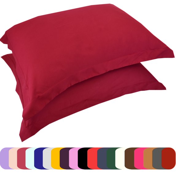Mezzati Luxury Set of 2 Shams - Softest, Coziest, Highest Quality Brushed Microfiber - Wrinkle Resistant - Hypoallergenic - Prestige 1800 Collection Bedding(Burgundy, Set of 2 King Size Shams)