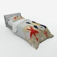 thumbnail image 3 of Ambesonne Scenery Bedding Set 4 Pcs, Shells Starfishes Sea, Queen, Navy Blue Eggshell Red, 3 of 3