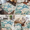 thumbnail image 6 of 8x10 Area Rugs Teal Starfish Coastal Non-Skid Rubber Backing Large Rectangle Rugs - Living Room Bedroom Home Office, Summer Beach Nautical Retro Indoor Floor Mat Carpets Washable Rug, 6 of 9