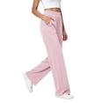 thumbnail image 5 of cocolona Womens High Waist Corduroy Pants Casual Elastic Waist Straight Wide Leg Travel Lounge Pants with Pockets, 5 of 5