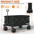 thumbnail image 4 of Yacona Collapsible Wagon Cart, 300L Extra Large Foldable Wagon for Camping, Garden, Shopping, Beach, Grocery, Black, 4 of 9