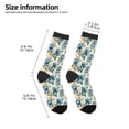 thumbnail image 2 of Naloa Vintage Blue Flowers Kids Socks Unisex Kids and Toddlers' Crew Socks, ,1 Pairs, 2 of 5