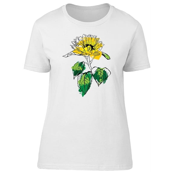 Sunflower With Green Leaves Tee Women's -Image by Shutterstock