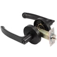 thumbnail image 1 of Right door lever with lock and key, privacy, matte black silent lock, 1 of 5