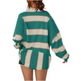 thumbnail image 4 of RXIRUCGD Blouse Décontractée Mode à Rayures Col en V Manches Longues pour Femmes, Vert, Taille : TG, 4 of 4
