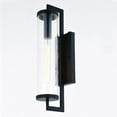 thumbnail image 2 of Vaxcel Morgan Park 20-in H 1 Light Black Dusk to Dawn Contemporary Outdoor Wall Lantern Clear Glass, 2 of 5