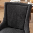 thumbnail image 6 of Dining Chair Set of 2, Thickened Fabric Dining Room Chairs with Solid Wood Legs, Bronze Nail Head, Black, 6 of 8