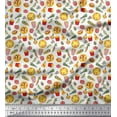 thumbnail image 1 of Soimoi Modal Satin Fabric Vegetable,Burger & Pizza Food Print Fabric by The Yard 42 Inch Wide, 1 of 1