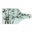 thumbnail image 1 of Bamboo Print Cutting Board, Traditional Bamboo Leaves Meaning Wisdom Growth Renewal Unleash Your Power Art, Tempered Glass Cutting and Serving Board, Wine Bottle Shape, Grey White, by Ambesonne, 1 of 1