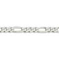thumbnail image 2 of White Sterling Silver bracelet Figaro chain Men's Pave 20 in 9.5 mm, 2 of 5