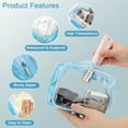 thumbnail image 3 of TSV 3pcs Clear Makeup Bag, TSA Approved Toiletry Bag for Travel Size Toiletries, Travel Bags for Toiletries, Cosmetic Bag for Women and Men, 3 Colors, 3 of 5