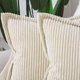 thumbnail image 4 of Juego de 2 Fundas de cojín de Pana con Borde de Flecos a Rayas Funda de cojín Decorativa Suave para Dormitorio sofá Funda de Almohada Beige, 4 of 4