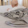 thumbnail image 5 of Living Textiles Cotton Jersey Swaddle Blanket - Grey Metallic Stars, 5 of 5