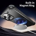 thumbnail image 5 of ELEHOLD  for iPhone 16 Pro Max Case,Compatible with Mag safe Accessory, Bezel Less Metal Slim Hard Shockproof Ultra Thin Frameless Case with Ring Stand Holder Magnetic Cover,Silver, 5 of 6