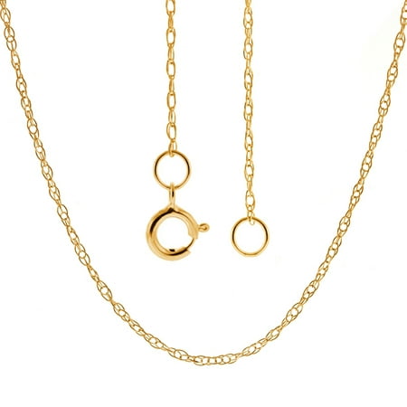 14K Solid Yellow Gold Rope Chain 18 inches long Width 0.50mm
