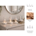 thumbnail image 6 of Figurine Taper Candle Holder for Centerpieces for Tables - Pillar Candlestick Holders for Home, Living Room, and Bathroom Counter - Yoga Candle Stick Accent for Dining - Set of 3, 6", 5", 5", White, 6 of 13