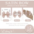 thumbnail image 2 of 12 PACK! Rose Gold Pink 3.5" Satin Bows with Rhinestones, Premade with Self Adhesive for Gift Wrapping, Christmas Ornaments, Weddings, Birthday Party, etc. (12pcs), 2 of 7
