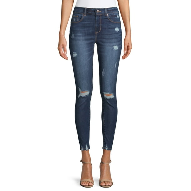 Wax Jean Wax Juniors' PushUp Skinny Jeans with Destruction Walmart