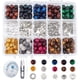 thumbnail image 1 of 1 caja con 200 cuentas de ojo de tigre natural en 10 colores, 100 cuentas espaciadoras de diversas formas, hilo y tijeras., 1 of 7