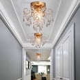 thumbnail image 3 of Lámpara de techo Chandelier Q&S en miniatura de cristal para dormitorio, color dorado, 3 of 7