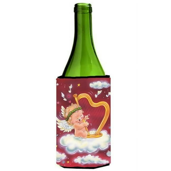 Angels with Harp Valentines Wine Bottle Can cooler Hugger