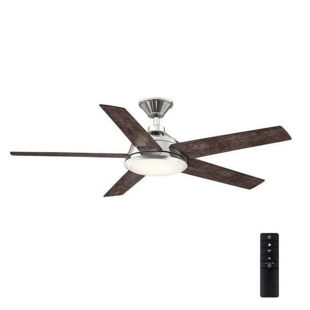 Home Decorator Haverbrook 52 In Led Polished Nickel Ceiling Fan With Light Com Led Polished Nickel Ceiling Fan, Samsung Led Ceiling Fan