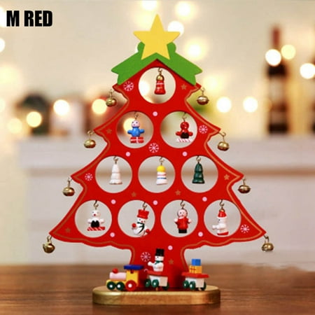 Small Wooden Christmas Tree Table Decorations Festival Desk Ornaments Party (Best Deals On After Christmas Decorations)
