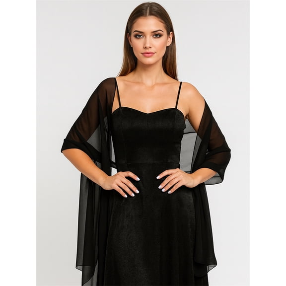 Chrishion Women’s Chiffon Shawl and Wrap for Evening Dresses – Soft Sheer Cover Up Scarf for Wedding, Party, Church, and Formal Events