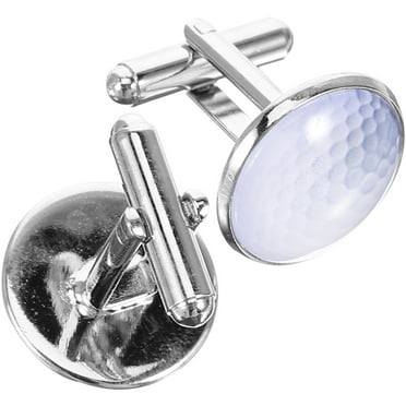 OUNONA 1 Pair  Round Cufflinks Men Shirt Cuff Buttons Golf Cuff Links Fashion Jewelry Cufflinks