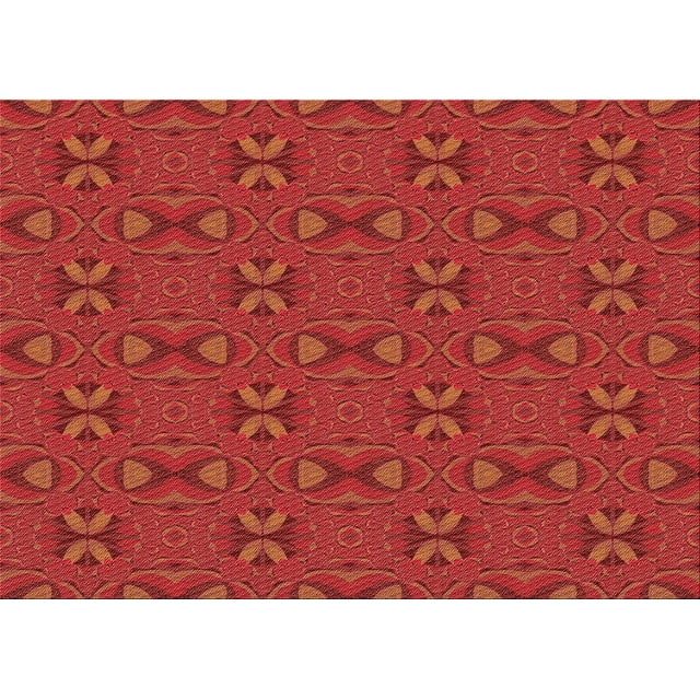 Ahgly Company Tapis Rectangulaire Rouge Lavable en Machine, 7 Pieds x 9 Pieds