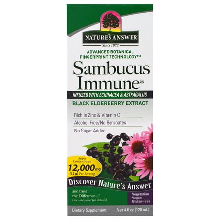 Nature s Answer Sambucus Immune Infused with Echinacea Astragalus 12 000 mg 4 fl oz 120 ml