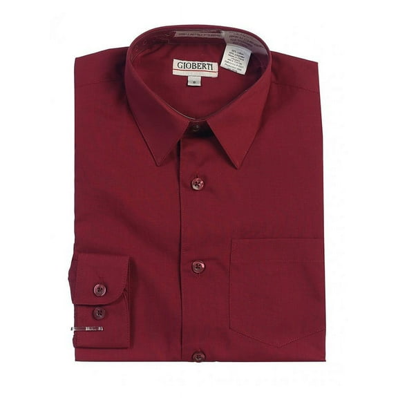 Boys Long Sleeve Solid Dress Shirt