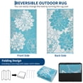 thumbnail image 4 of Hasoo 9' x 18' Light Blue Outdoor Rug for Patio Decor Waterproof Plastic Straw Modern Geometric Carpet PP Tube Woven Portable Camping Mat for Picnic Balcony, 4 of 7