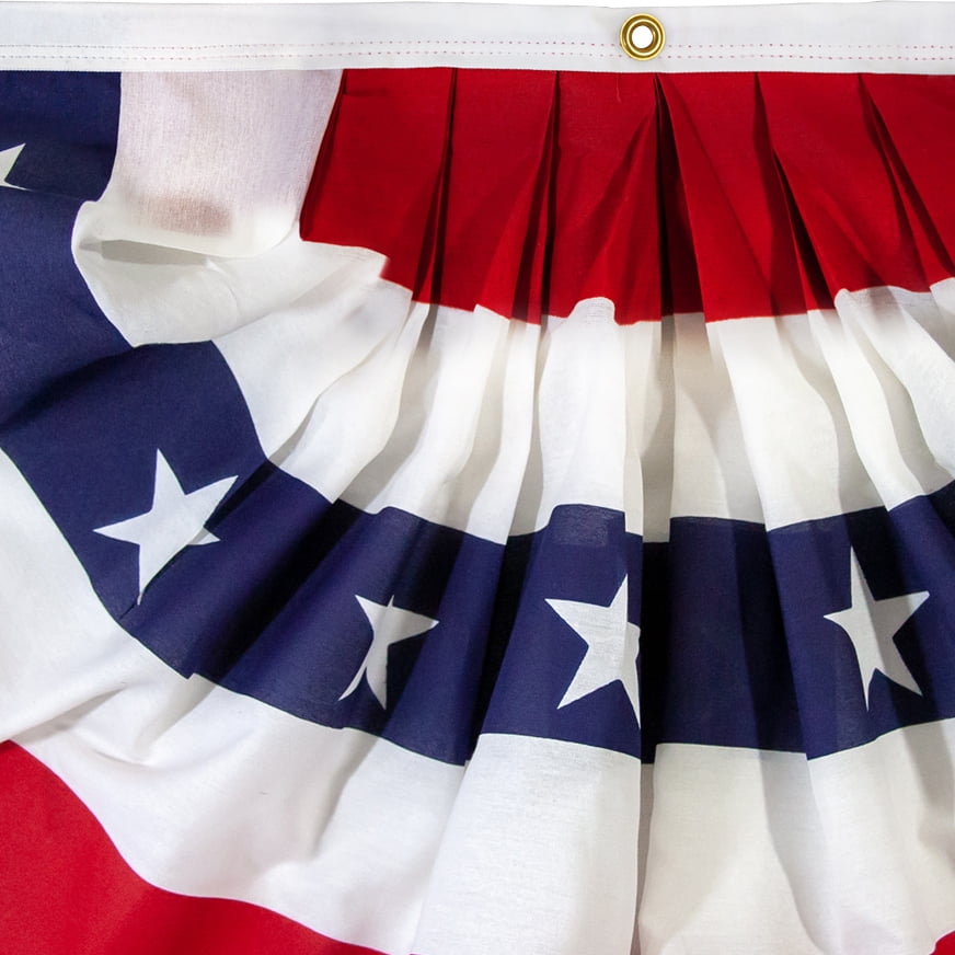 1.5x3ft Printed Polycotton Betsy Flags Mini Fan Flag, Stars and Stripes Bunting