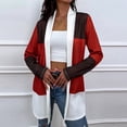 thumbnail image 2 of Chaqueta de Punto de Manga Larga Con Costuras A Rayas de Color Para Mujer Abrigo de Cárdigan de Otoño A Rayas Informal Odeerbi  ODB-6, 2 of 6