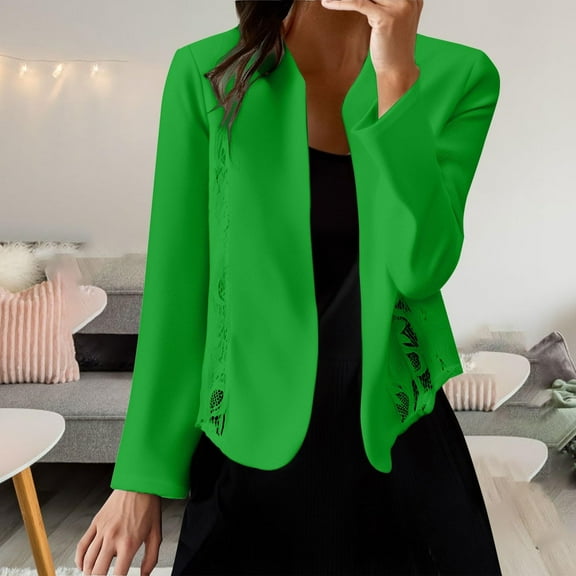 Abomasnow Women's Work Office Cardigan Blazer Elegant Stretch High Neck Long Sleeve Open Front Jacket Suit Blazer