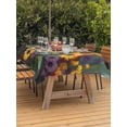 thumbnail image 2 of Outdoor Tablecloth with Umbrella Hole and Zipper, Sunflower Rectangle Table Cloth 54x80 Inch Waterproof Tablecloth, Modern Oil Painting Summer Botanical Floral Picnic Table Cover for Patio Camping, 2 of 7